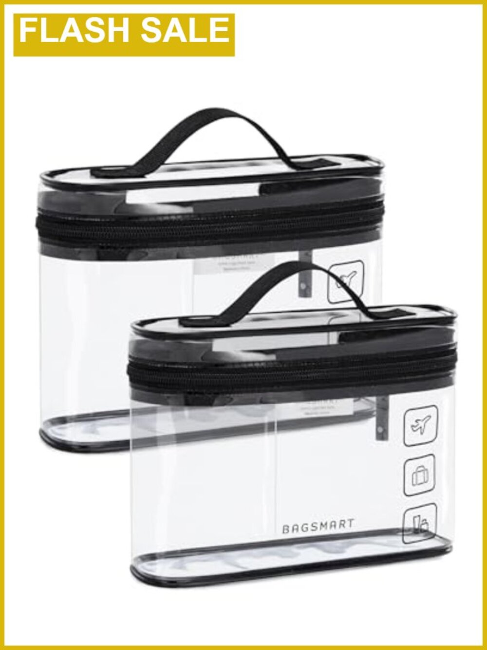 TSA Approved Clear Toiletry Bag 2 Pack Waterproof PVC Travel Cosmetic Organizer